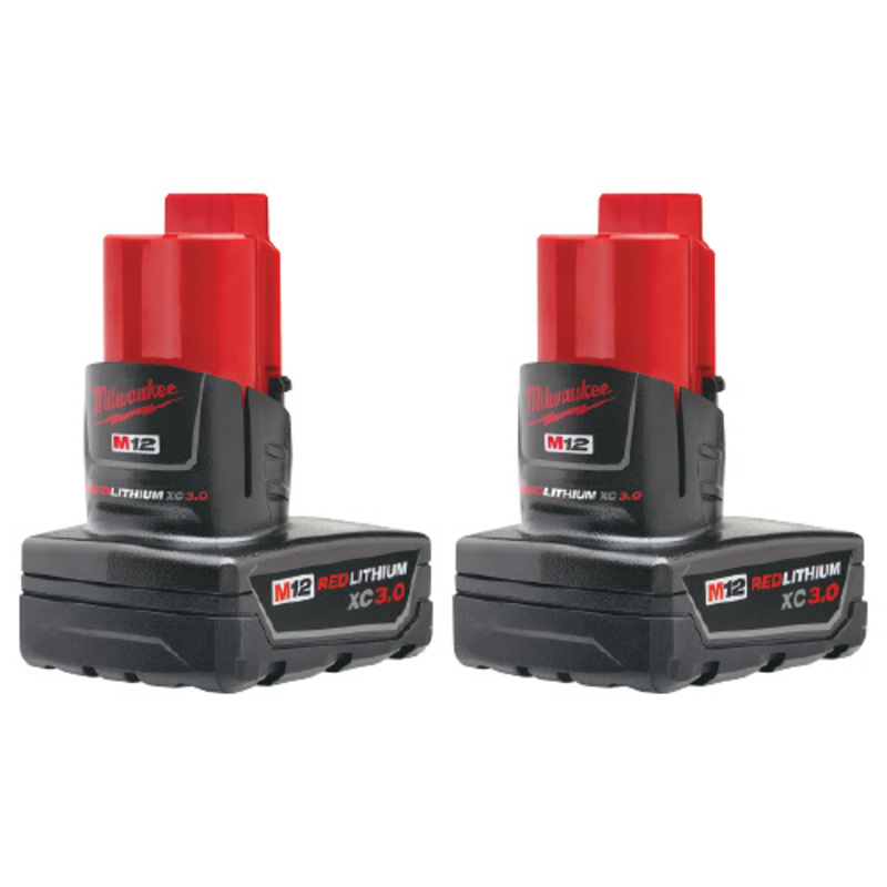 2 Pk. Milwaukee M12 3.0 AH Batteries